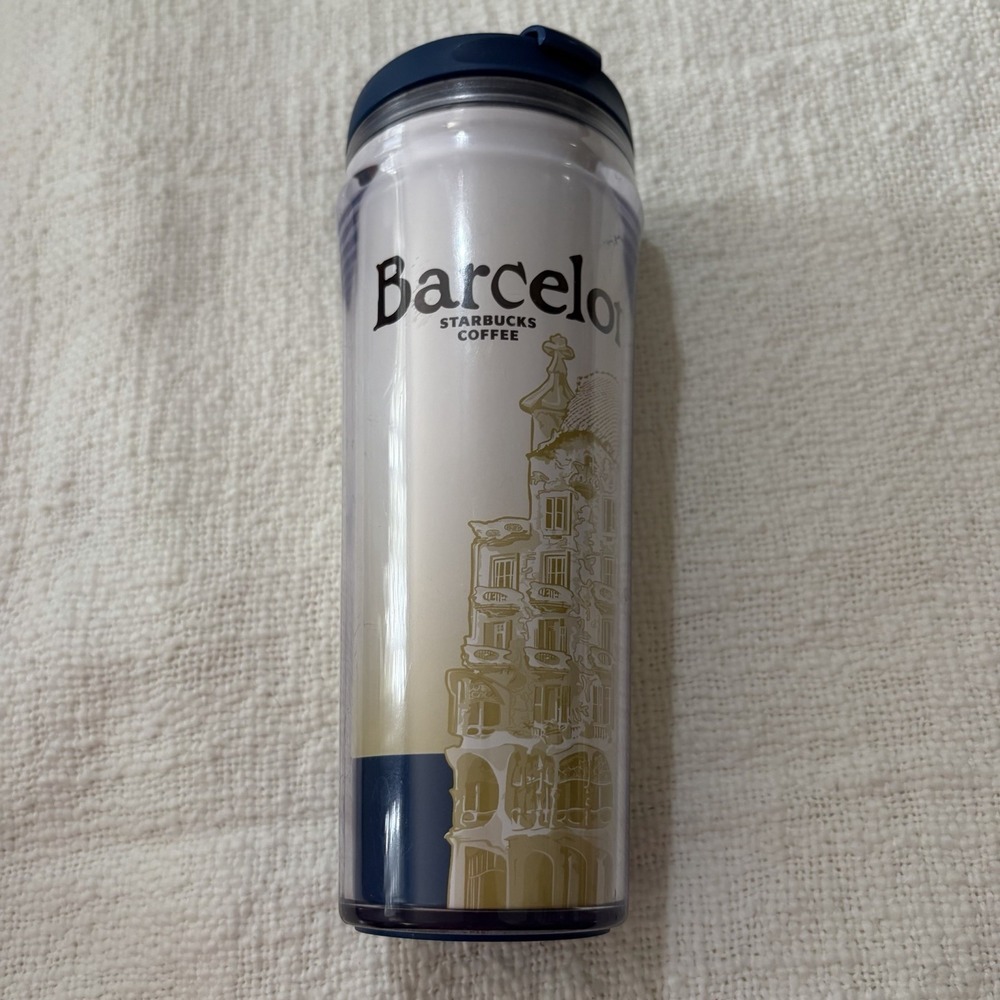 2004 Starbucks Coffee Barcelona Travel Mug Cup Tumbler 12oz City Series